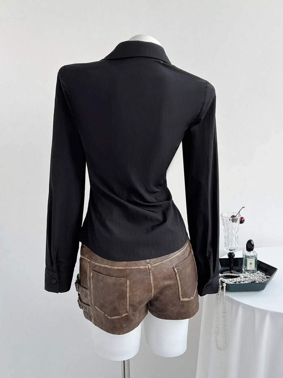 Y2K Lace button Shirt