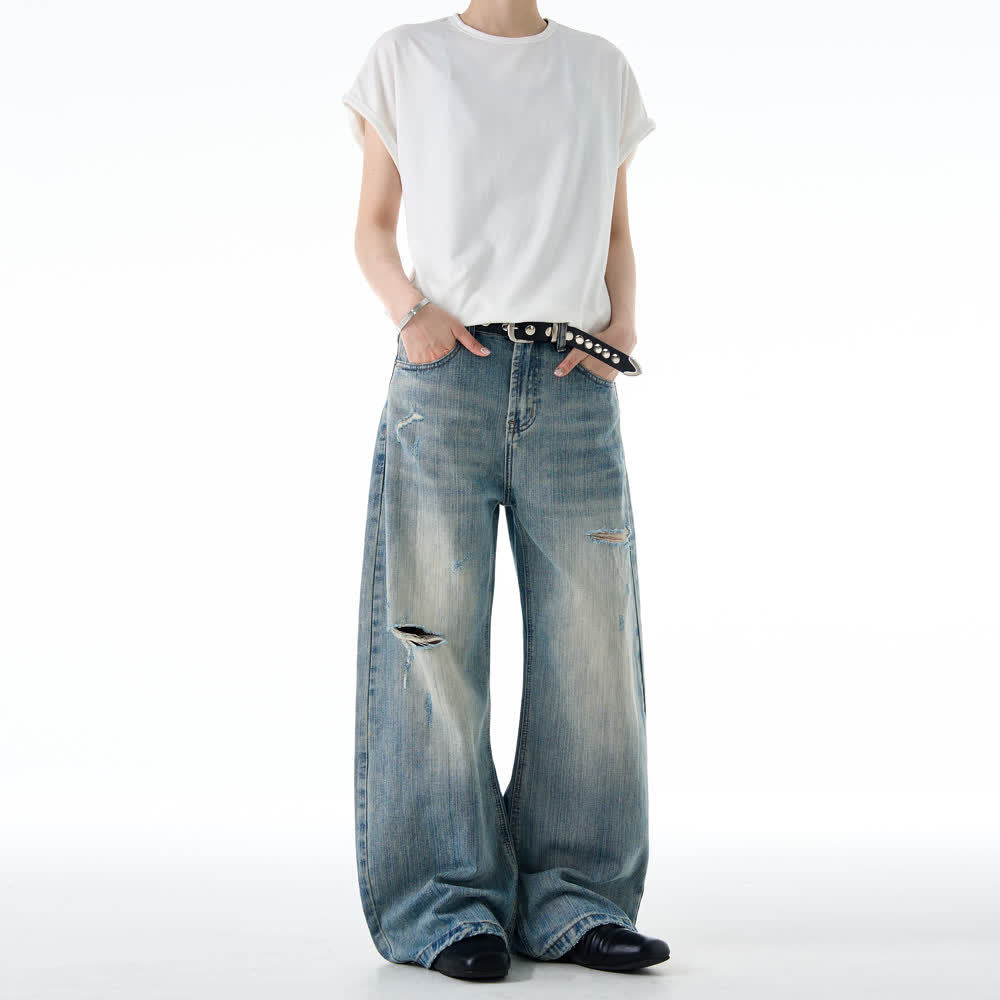 Y2K Vintage Distressed Ripped Bootcut Jeans