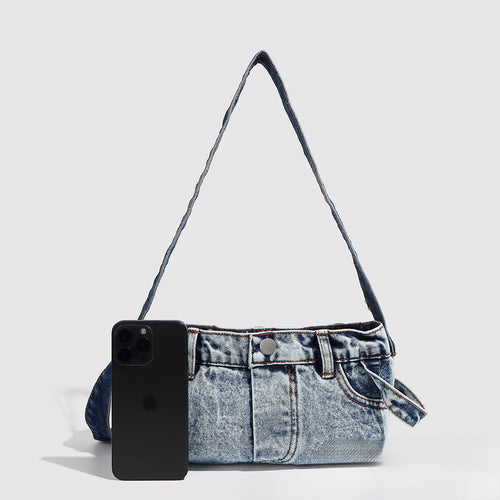 Y2K denim shoulder purse