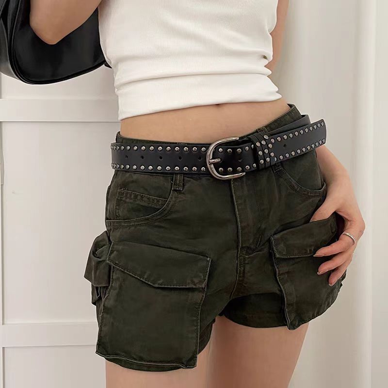 Y2k Punk-style Pin-buckle Studded Belt