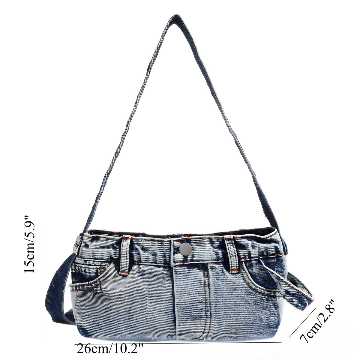 Y2K denim shoulder purse