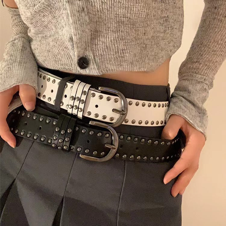 Y2k Punk-style Pin-buckle Studded Belt